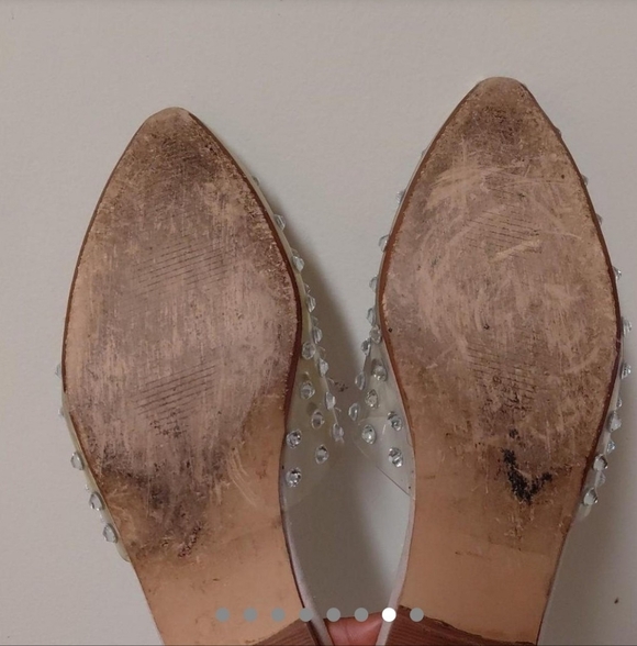 Madden Girl Clear Embellished Pointy Toe Flat Mules Size 6.5 - Picture 11 of 12